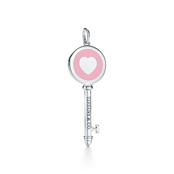 Tiffany & Co. Jewelry - Tiffany sterling silver and pink key pendant